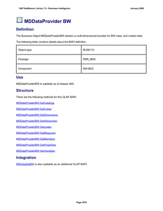 SAP BI 7.0 Info Providers