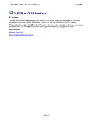 SAP BI 7.0 Info Providers