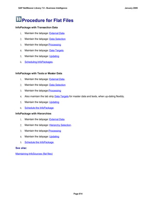 SAP BI 7.0 Info Providers