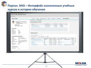 -39-
Портал. MSS – Интерфейс назначенных учебных
курсов и истории обучения
 