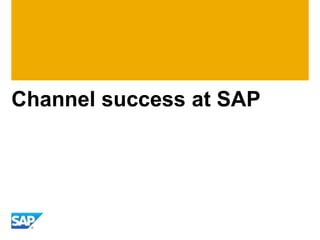 Channel success at SAP
 