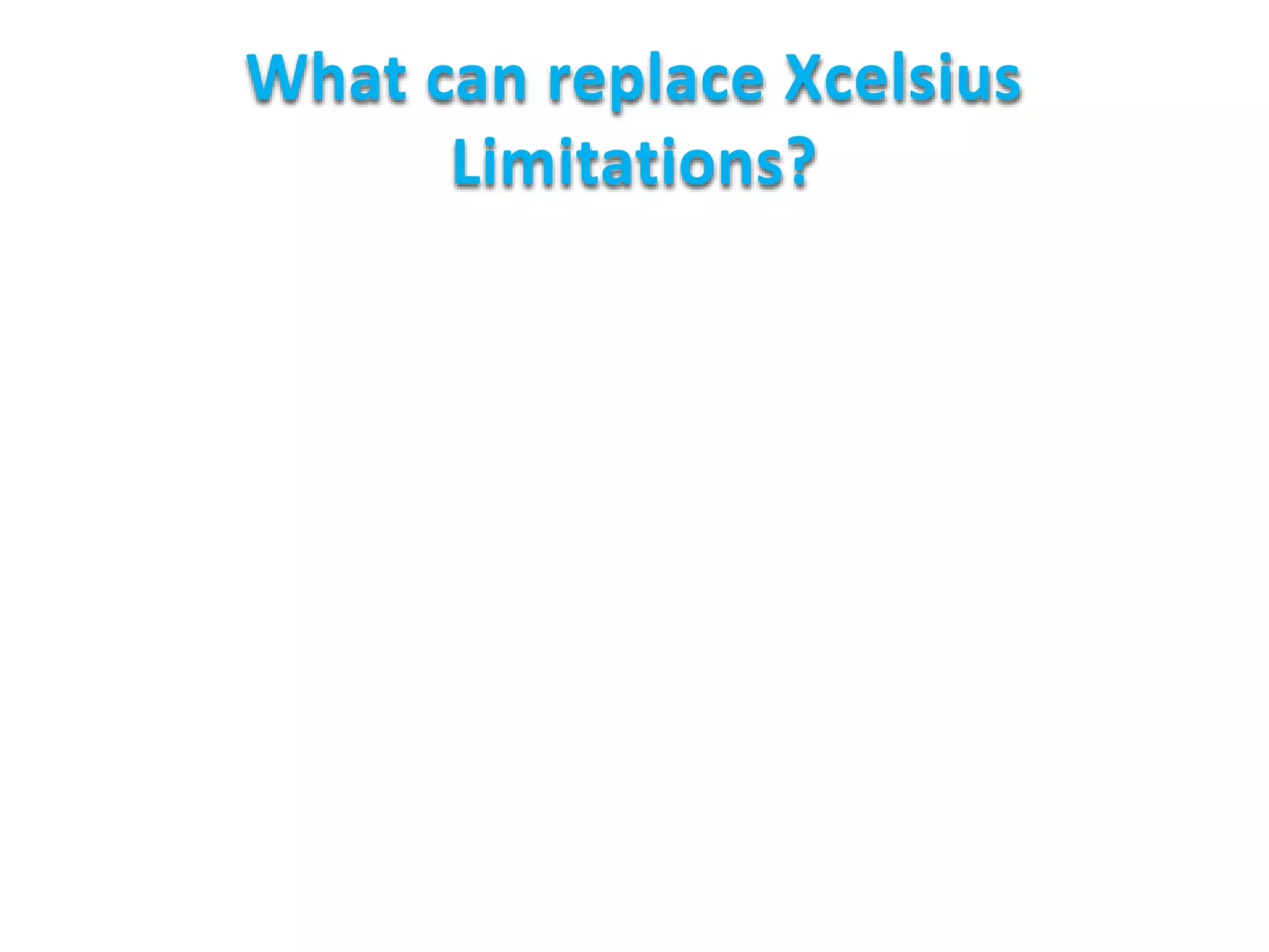 What can replace Xcelsius
Limitations?
 