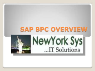 SAP BPC OVERVIEW
 