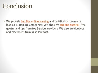 Sap Bpc and its Benefits | PPT