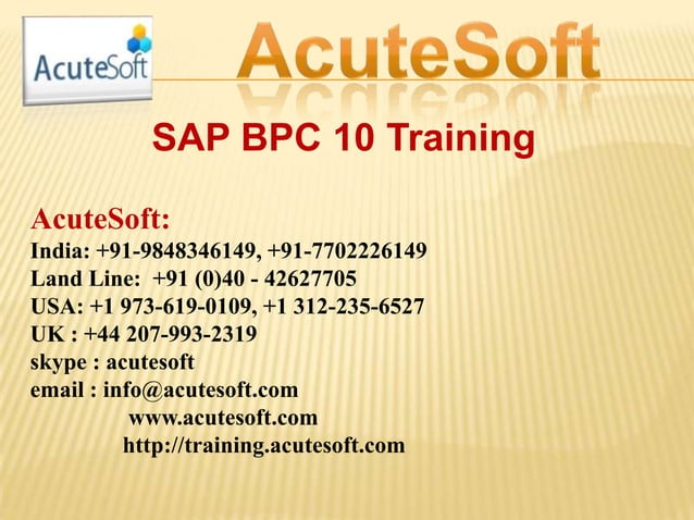 Sap bpc 10 training | PPTX