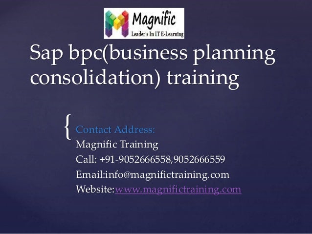 business planning and consolidation training