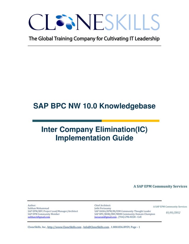 Sap bpc nw 10.0 consolidations ( ic elimination) implementation guide ...