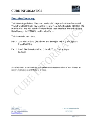 Sapbpc nw 10.0 master data load from bw to bpc | PDF