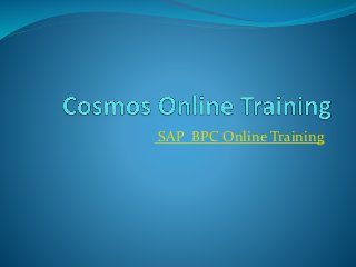 SAP BPC Online Training
 