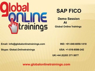 Email: info@globalonlinetrainings.com IND: +91-40-6050-1418
Skype: Global.Onlinetrainings USA: +1-516-8586-242
UK:+44 (0)203 371 0077
www.globalonlinetrainings.com
SAP BPC
Demo Session
At
Global Online Trainings
 