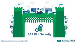bi@xoomworks.com | www.xoomworks.com/bi
SAP BI 4 Security
 