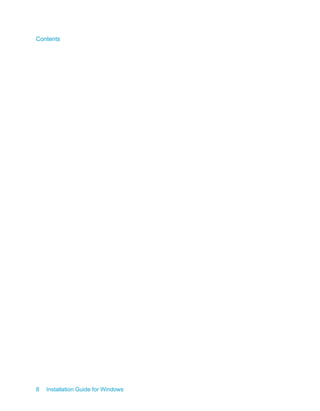 8 Installation Guide for Windows
Contents
 