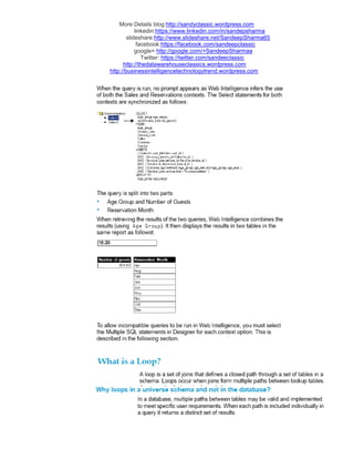 More Details blog:http://sandyclassic.wordpress.com
linkedin:https://www.linkedin.com/in/sandepsharma
slideshare:http://www.slideshare.net/SandeepSharma65
facebook:https://facebook.com/sandeepclassic
google+ http://google.com/+SandeepSharmaa
Twitter: https://twitter.com/sandeeclassic
http://thedatawarehouseclassics.wordpress.com
http://businessintelligencetechnologytrend.wordpress.com
 