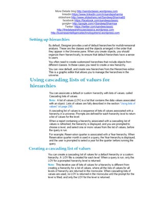 More Details blog:http://sandyclassic.wordpress.com
linkedin:https://www.linkedin.com/in/sandepsharma
slideshare:http://www.slideshare.net/SandeepSharma65
facebook:https://facebook.com/sandeepclassic
google+ http://google.com/+SandeepSharmaa
Twitter: https://twitter.com/sandeeclassic
http://thedatawarehouseclassics.wordpress.com
http://businessintelligencetechnologytrend.wordpress.com
 