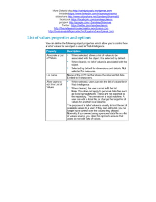 More Details blog:http://sandyclassic.wordpress.com
linkedin:https://www.linkedin.com/in/sandepsharma
slideshare:http://www.slideshare.net/SandeepSharma65
facebook:https://facebook.com/sandeepclassic
google+ http://google.com/+SandeepSharmaa
Twitter: https://twitter.com/sandeeclassic
http://thedatawarehouseclassics.wordpress.com
http://businessintelligencetechnologytrend.wordpress.com
 