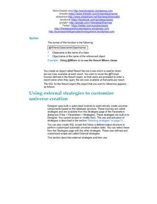 More Details blog:http://sandyclassic.wordpress.com
linkedin:https://www.linkedin.com/in/sandepsharma
slideshare:http://www.slideshare.net/SandeepSharma65
facebook:https://facebook.com/sandeepclassic
google+ http://google.com/+SandeepSharmaa
Twitter: https://twitter.com/sandeeclassic
http://thedatawarehouseclassics.wordpress.com
http://businessintelligencetechnologytrend.wordpress.com
 