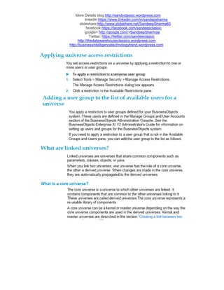 More Details blog:http://sandyclassic.wordpress.com
linkedin:https://www.linkedin.com/in/sandepsharma
slideshare:http://www.slideshare.net/SandeepSharma65
facebook:https://facebook.com/sandeepclassic
google+ http://google.com/+SandeepSharmaa
Twitter: https://twitter.com/sandeeclassic
http://thedatawarehouseclassics.wordpress.com
http://businessintelligencetechnologytrend.wordpress.com
 