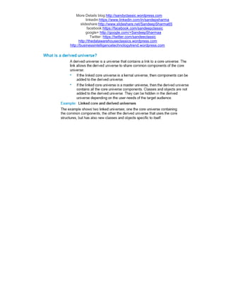 More Details blog:http://sandyclassic.wordpress.com
linkedin:https://www.linkedin.com/in/sandepsharma
slideshare:http://www.slideshare.net/SandeepSharma65
facebook:https://facebook.com/sandeepclassic
google+ http://google.com/+SandeepSharmaa
Twitter: https://twitter.com/sandeeclassic
http://thedatawarehouseclassics.wordpress.com
http://businessintelligencetechnologytrend.wordpress.com
 