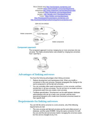 More Details blog:http://sandyclassic.wordpress.com
linkedin:https://www.linkedin.com/in/sandepsharma
slideshare:http://www.slideshare.net/SandeepSharma65
facebook:https://facebook.com/sandeepclassic
google+ http://google.com/+SandeepSharmaa
Twitter: https://twitter.com/sandeeclassic
http://thedatawarehouseclassics.wordpress.com
http://businessintelligencetechnologytrend.wordpress.com
 
