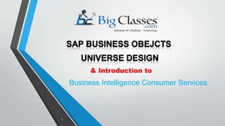 1
& Introduction to
Business Intelligence Consumer Services
 