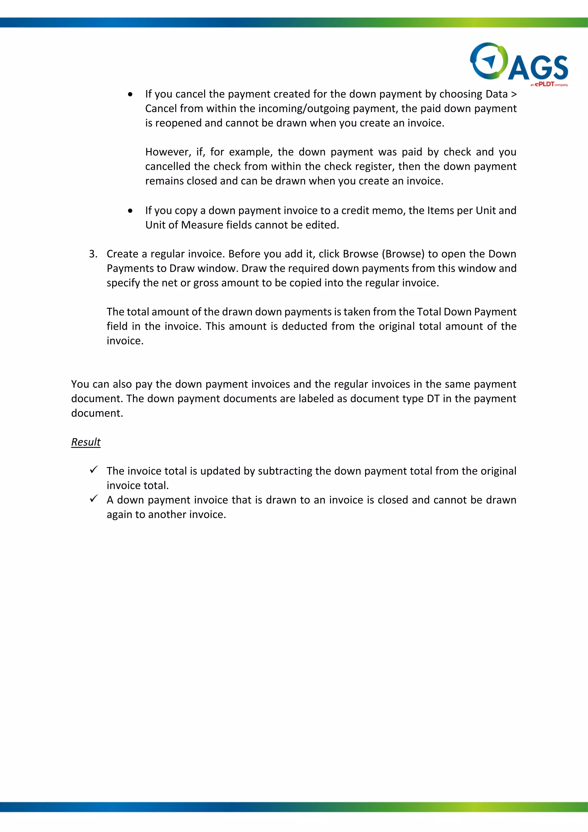 SAP B1 Quickhit: Using Down Payment Request | PDF