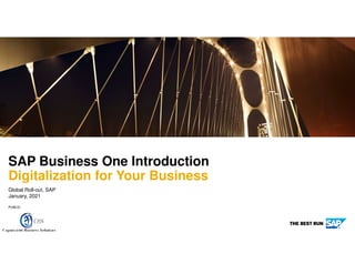 PUBLIC
Global Roll-out, SAP
January, 2021
SAP Business One Introduction
Digitalization for Your Business
 