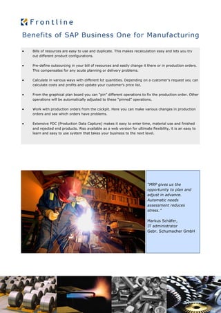 SAP Business One for Manufacturing | PDF