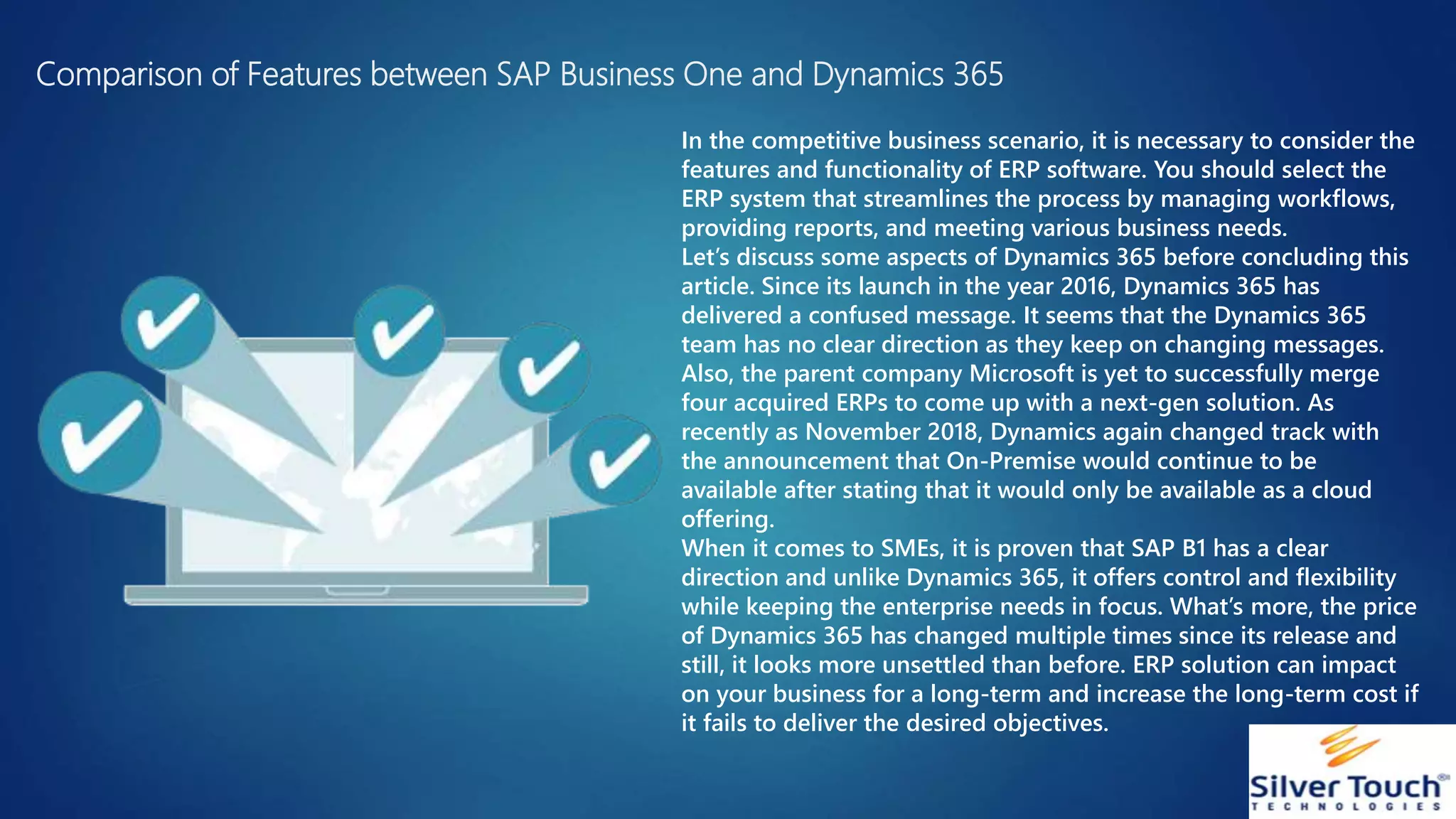 Sap business one or microsoft dynamics 365 which erp is better for your ...