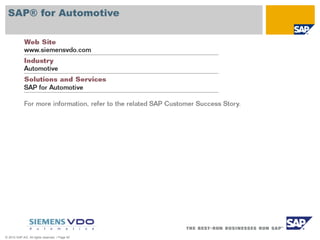 © 2010 SAP AG. All rights reserved. / Page 40
SAP® for Automotive
 