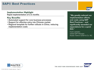 © 2010 SAP AG. All rights reserved. / Page 42
SAP® Best Practices
 