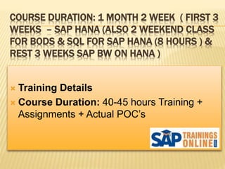 SAP BW on HANA Training | PPTX