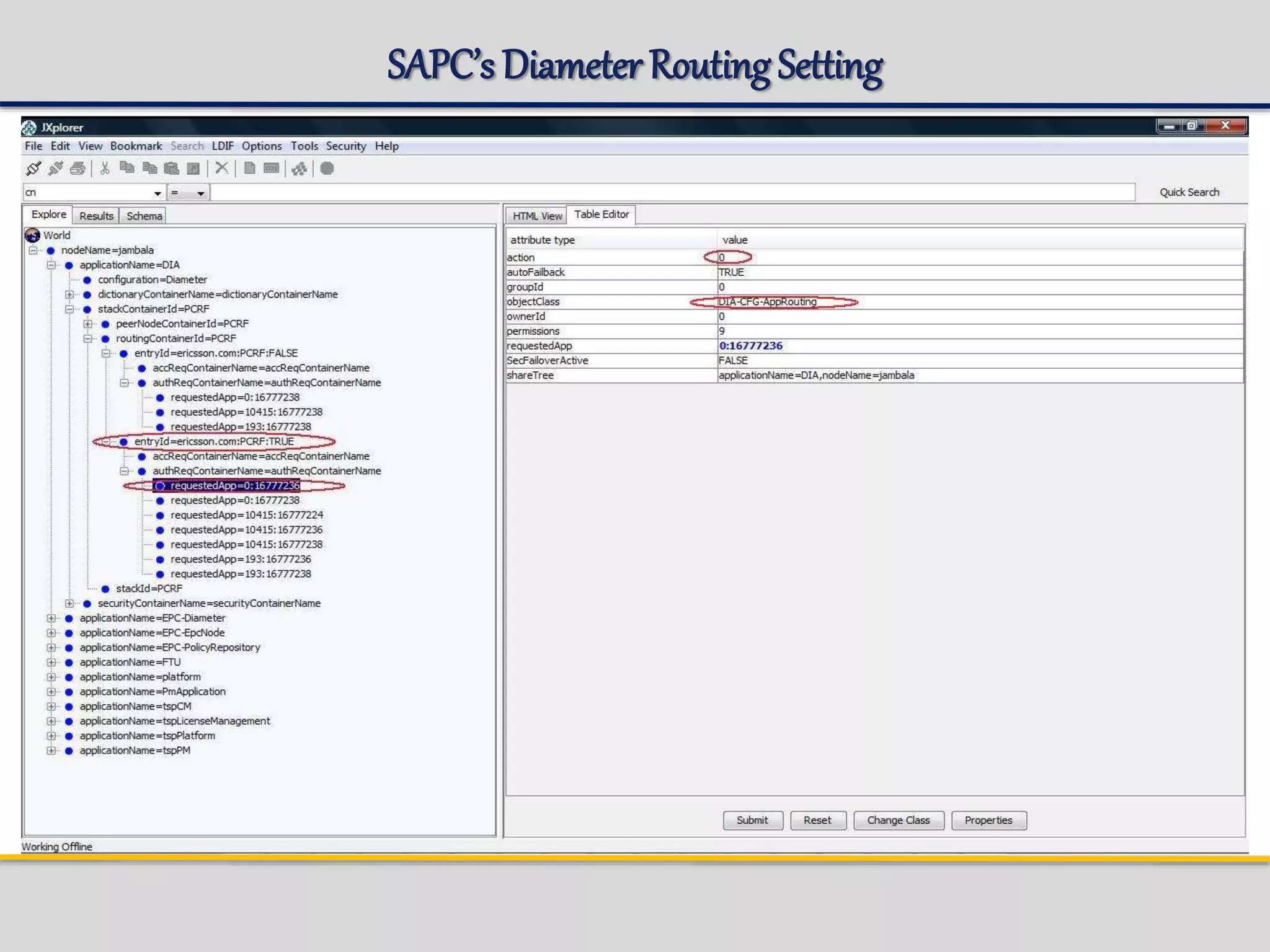 SAPC’s Diameter Routing Setting
 