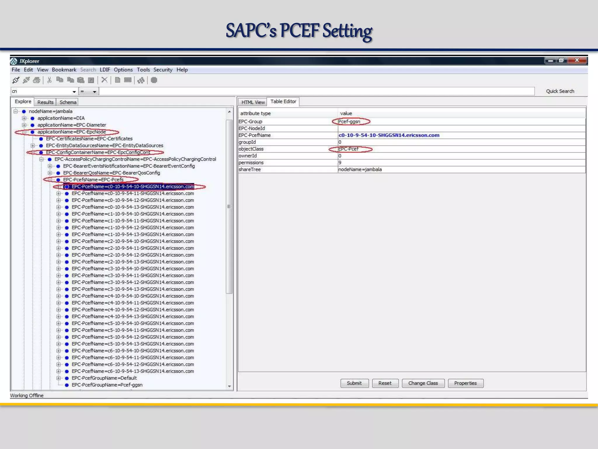 SAPC’s PCEF Setting
 