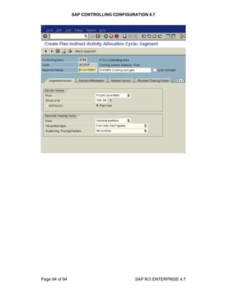 SAP CONTROLLING CONFIGURATION 4.7
Page 94 of 94 SAP R/3 ENTERPRISE 4.7
 