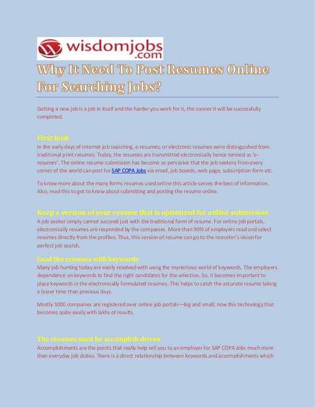 SAP COPA Jobs in Various Location of India Wisdomjobs