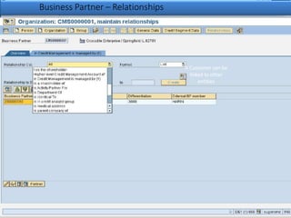 A Customer can be
linked to other
entities
Business Partner – Relationships
 