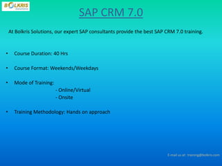 SAP CRM 7.0 Training | PPT