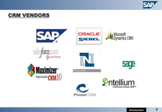 CRM VENDORS




              Introduction   6
 
