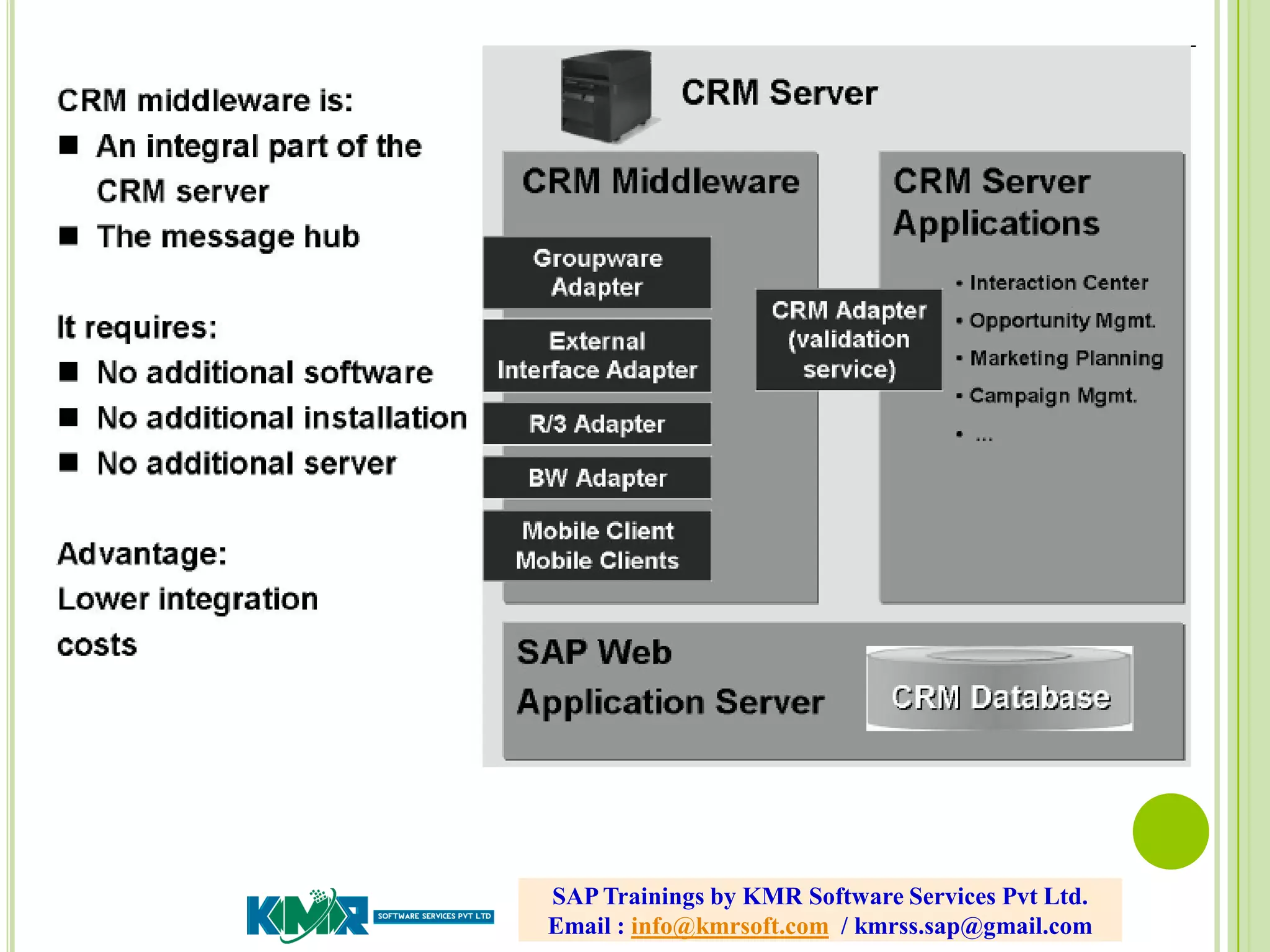 SAP Trainings by KMR Software Services Pvt Ltd.
Email : info@kmrsoft.com / kmrss.sap@gmail.com
 