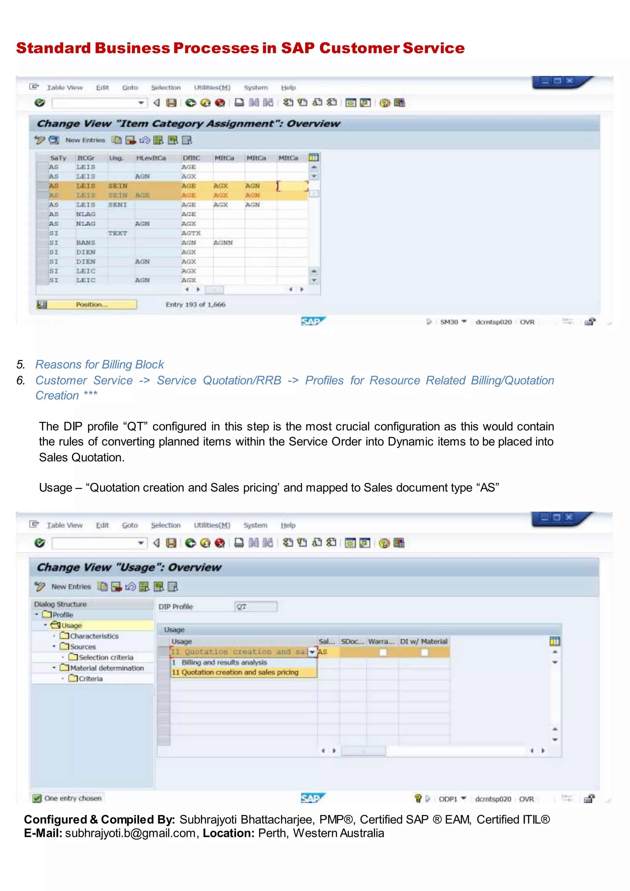 Sap cs standard process document | DOCX