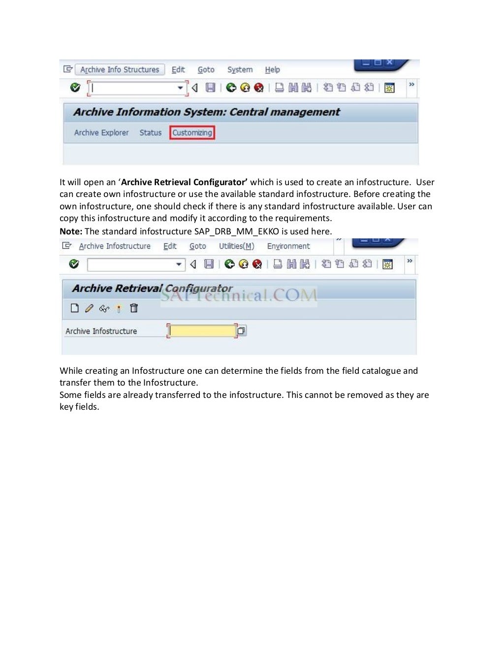 SAP data archiving