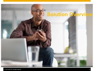 Solution Overview




©   2012 SAP AG. All rights reserved.                  15
 