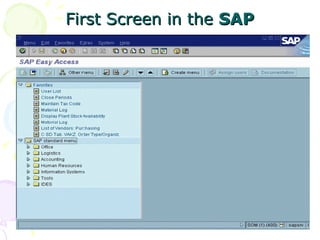 First Screen in the  SAP 