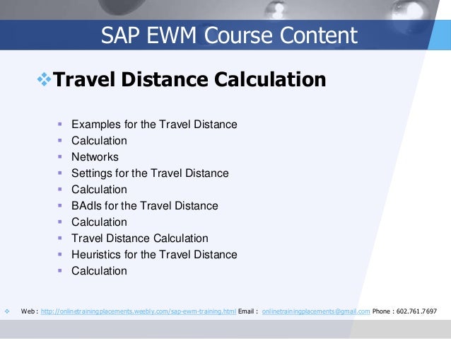 travel distance calculation ewm
