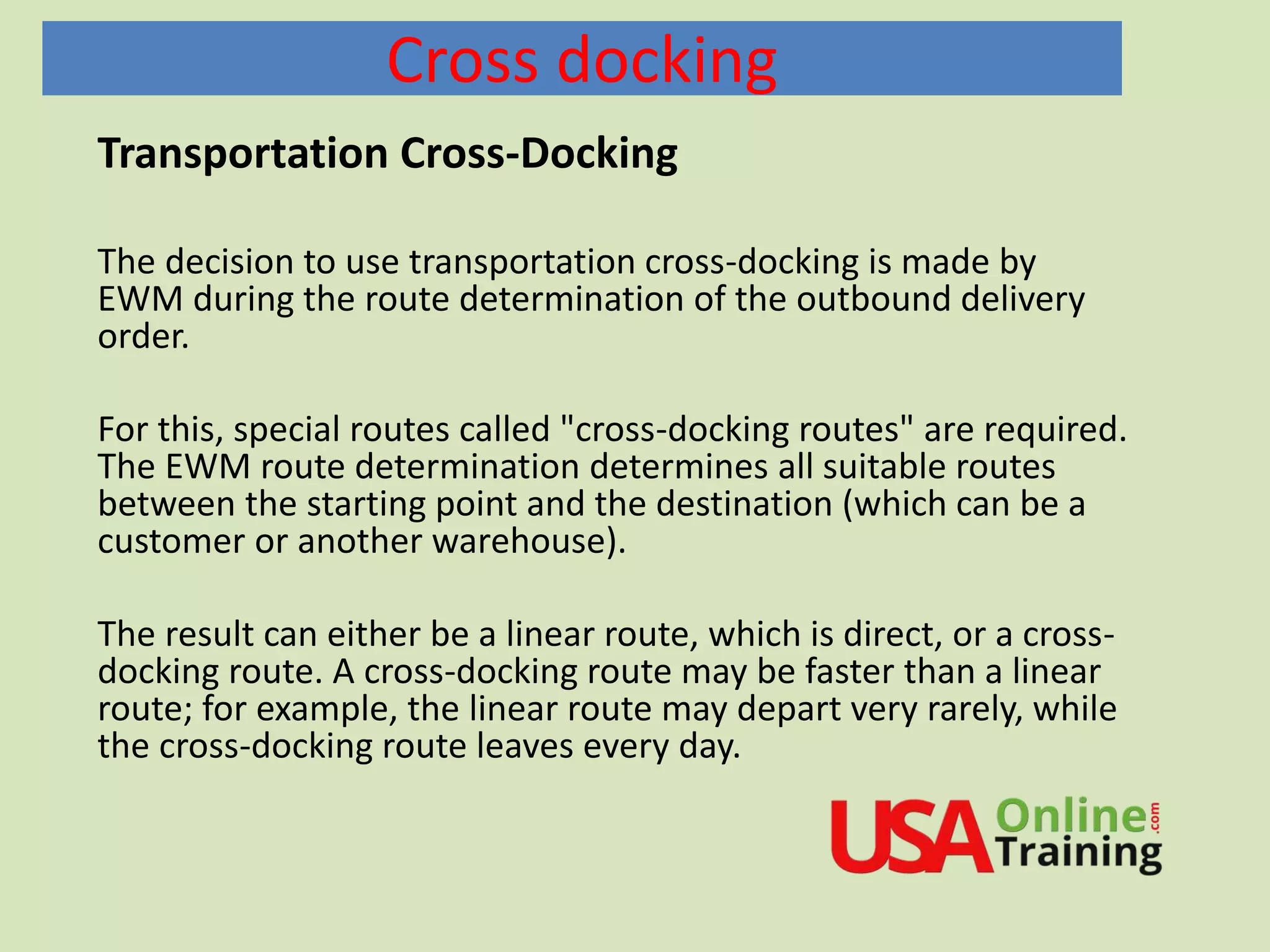 SAP EWM Cross Docking PPT
