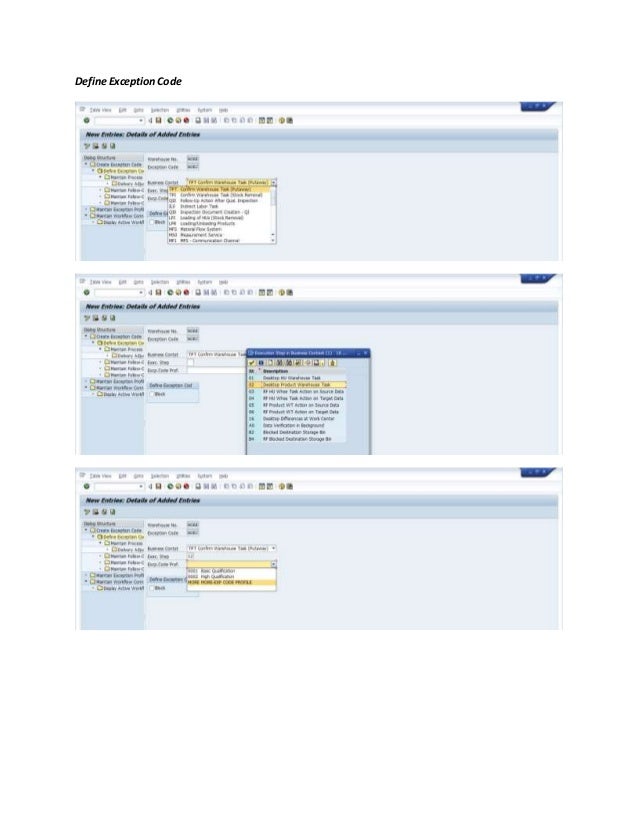 SAP EWM Exception Handling