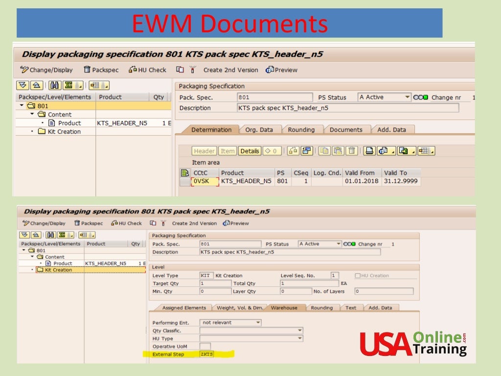 SAP EWM Kit to Stock