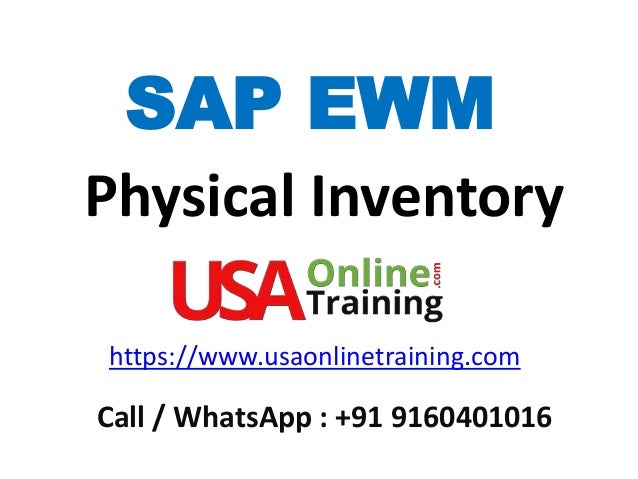 sap ewm physical inventory what is physical inventory