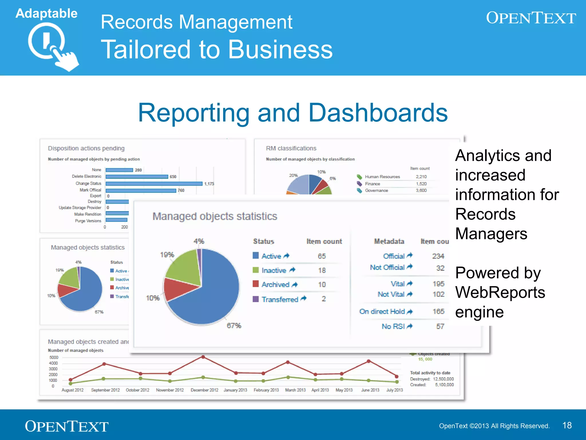 OpenText ©2013 All Rights Reserved. 18
 Improved usability
 Full support for PDF Import
 Improved support for Citrix and Terminal Server
 Improved documentation and capabilities for scripting
Enterprise Scan
Efficient Capture
Adaptable
 