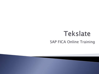 SAP FICA Online Training
 